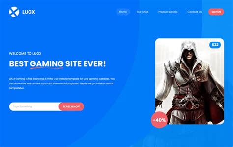 20+ Best Free Gaming Website Templates .